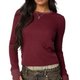 Burgundy Fitted Long-Sleeve Tee