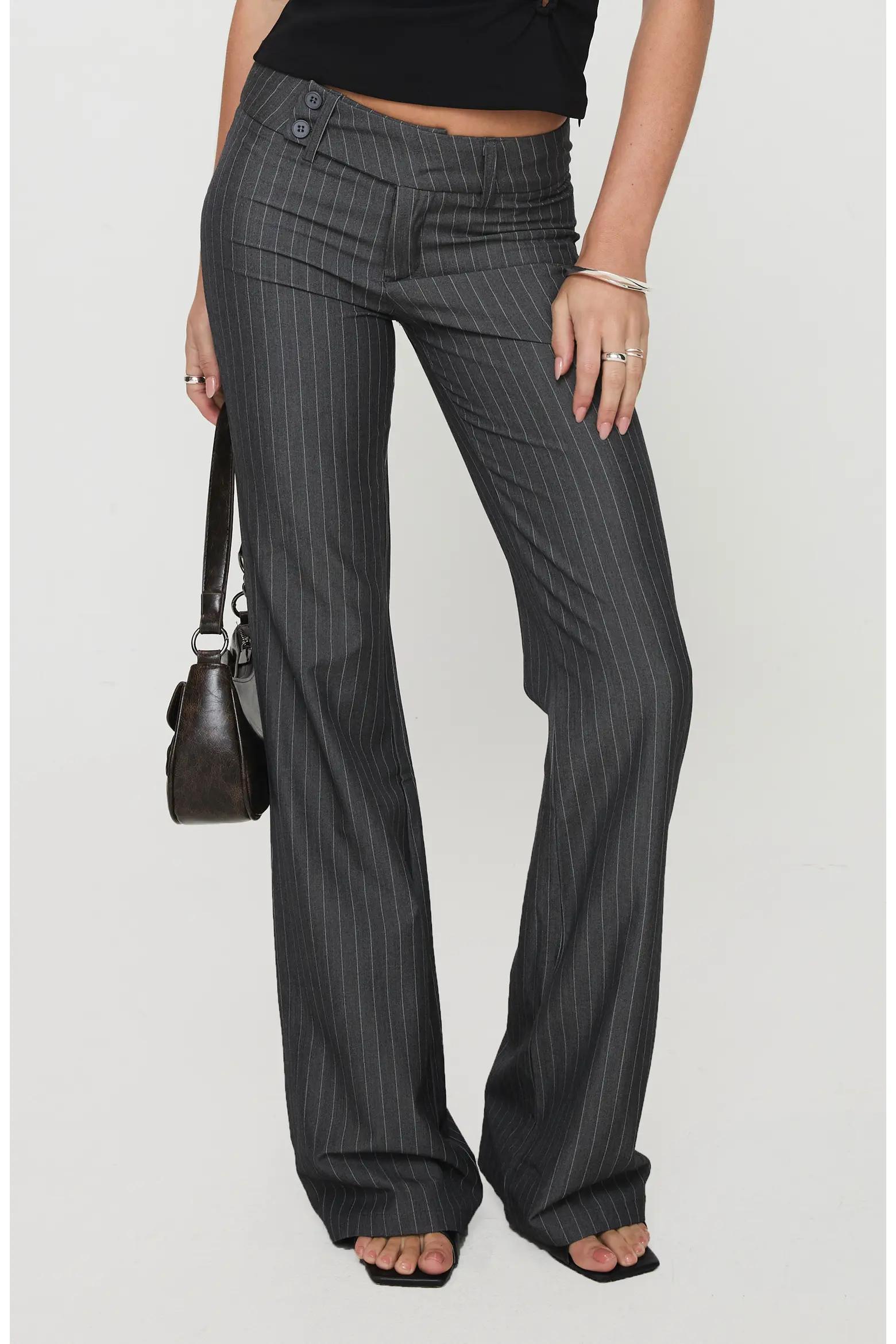 Charcoal Pinstripe Trousers