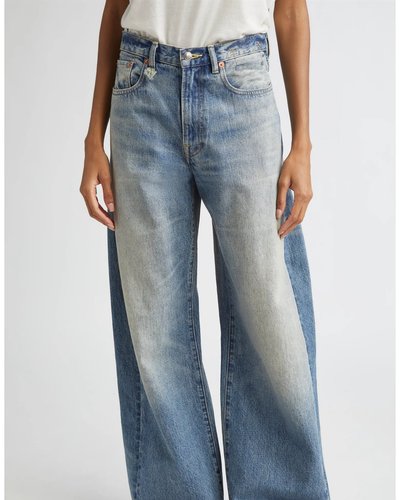 Hell gewaschene Wide-Leg-Jeans