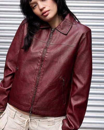 Burgundy Leather Jacket
