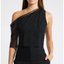 Black One-Shoulder Mesh Top