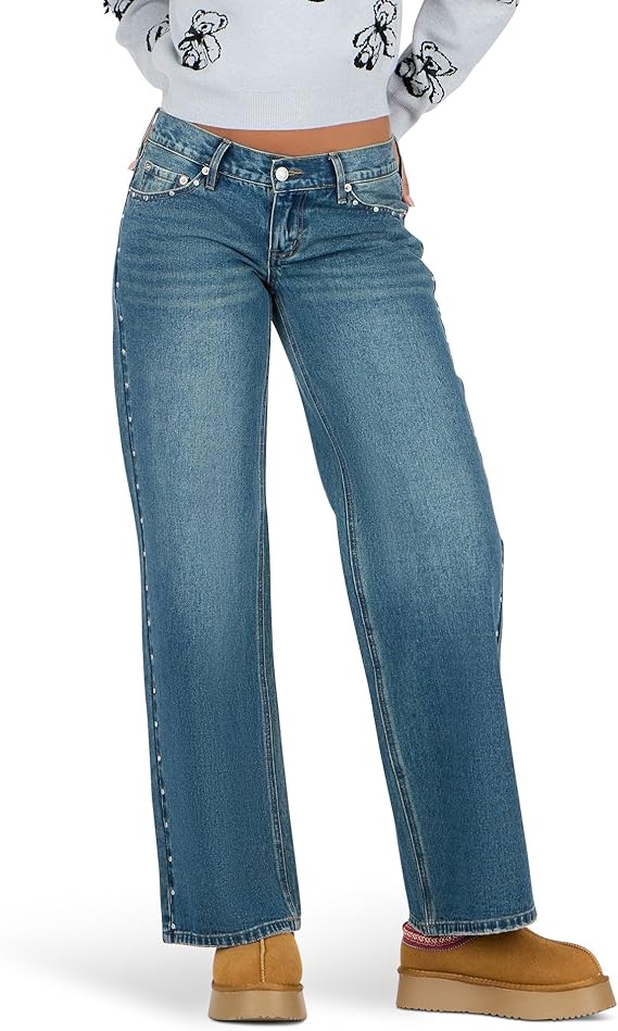 Studded Straight Jeans