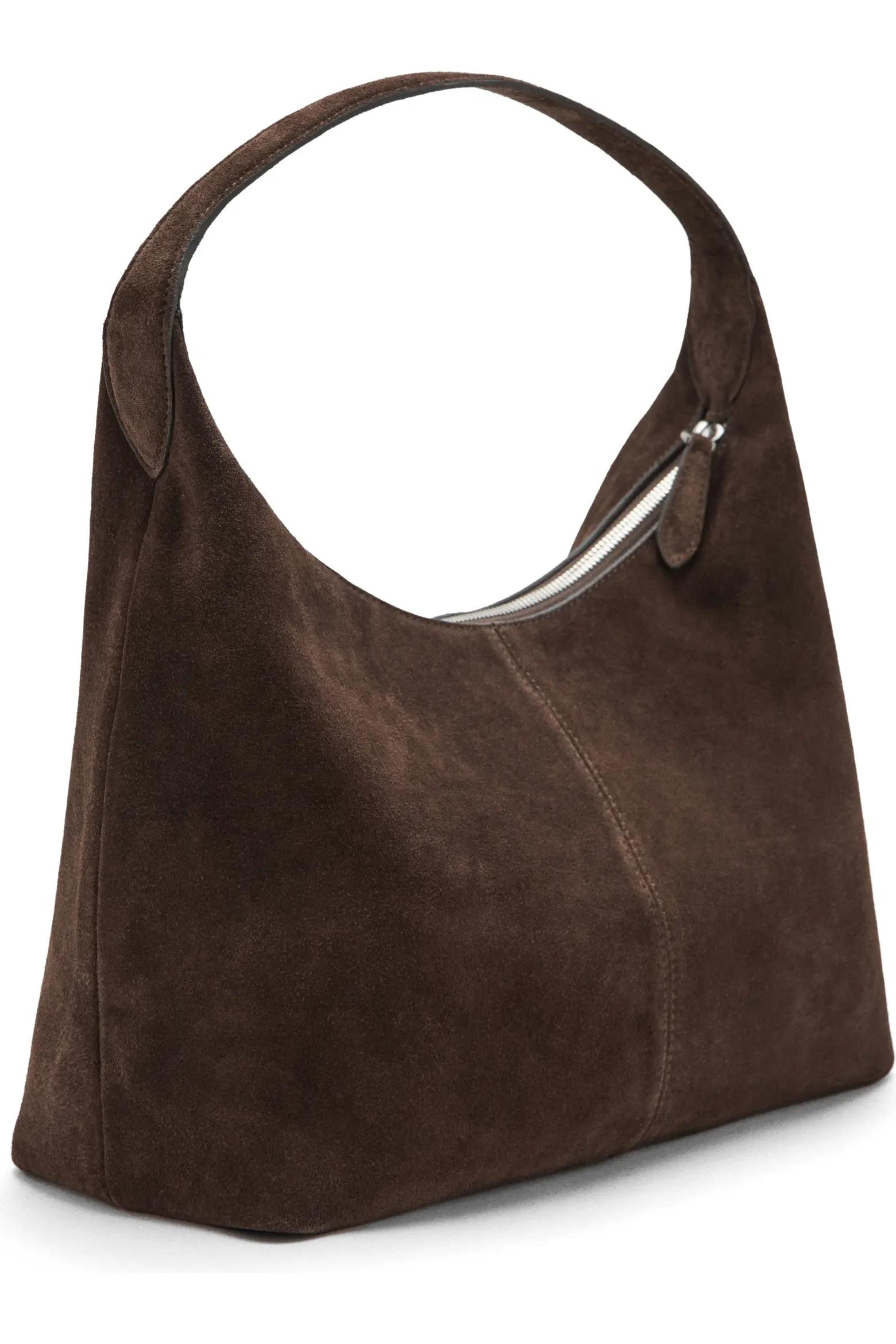 Brown Suede Hobo Bag