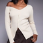 Cream Off-Shoulder Cardigan