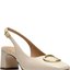 White Slingback Block Heels
