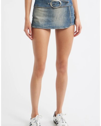 Denim Belted Mini Skirt