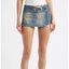 Denim Mini Skirt with Metal Buckle