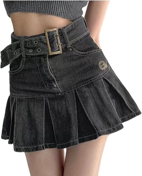 Black Pleated Mini Skirt