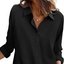 Black Satin Button-Down Shirt