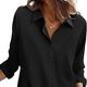 Black Satin Button-Down Shirt