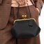 Black Kiss-Lock Top-Handle Bag