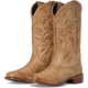 Hellbraune bestickte Westernstiefel