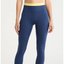 Navy Contrast-Waist Leggings