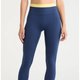 Navy Contrast-Waist Leggings