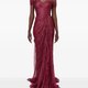 Burgundy Lace Off-Shoulder Gown Detail