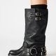 Black Buckled Biker Boots