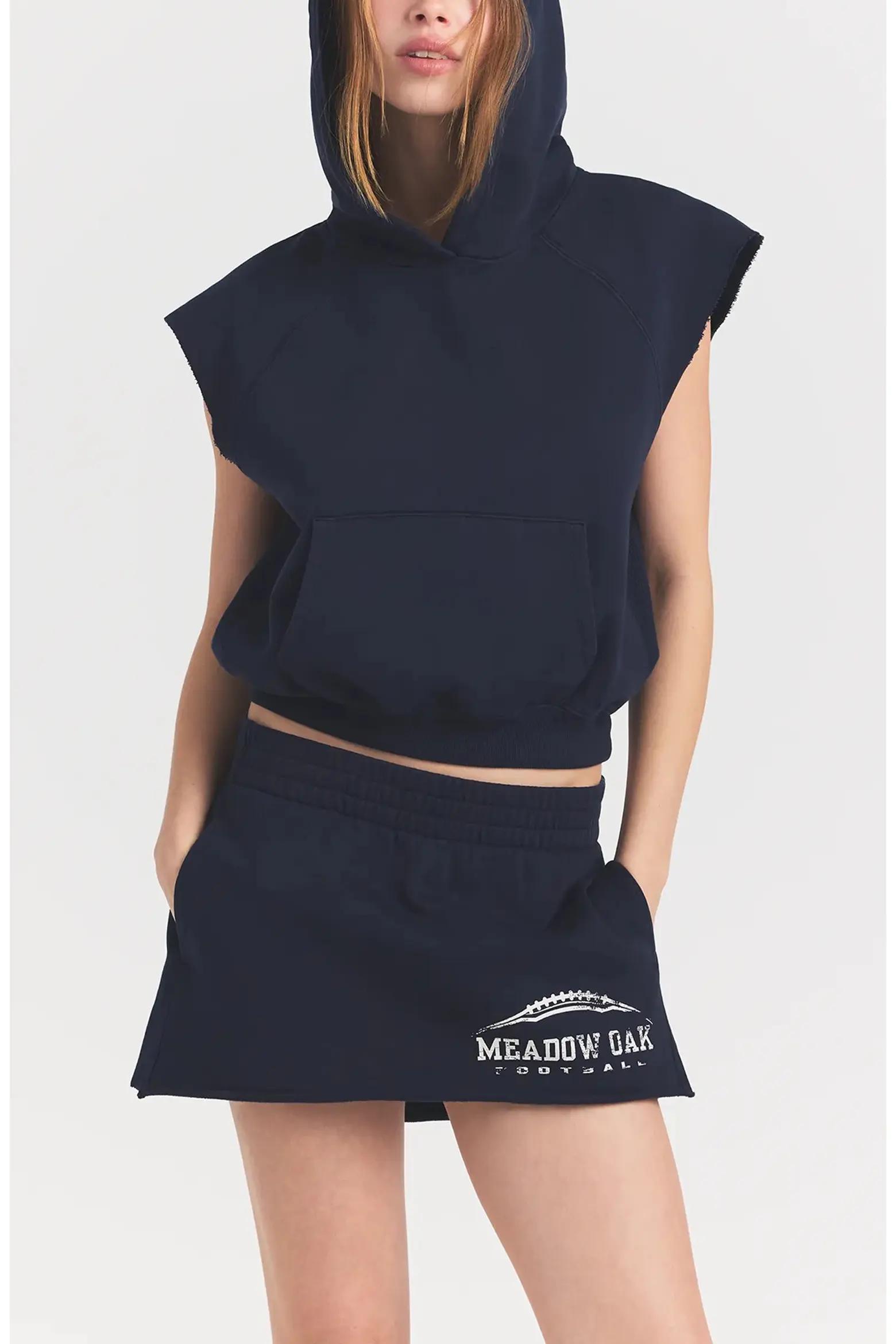 Navy Sleeveless Hoodie