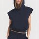 Navy Sleeveless Hoodie