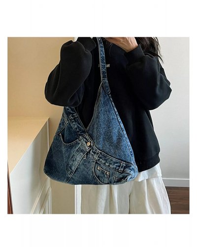 Denim-Schultertasche