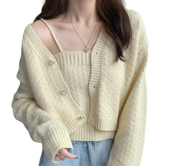 Pale Yellow Knit Cardigan