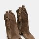 Taupe Perforated Ankle Boots