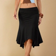 Black Handkerchief Hem Midi Skirt