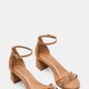 Tan Ankle-Strap Block-Heel Sandals