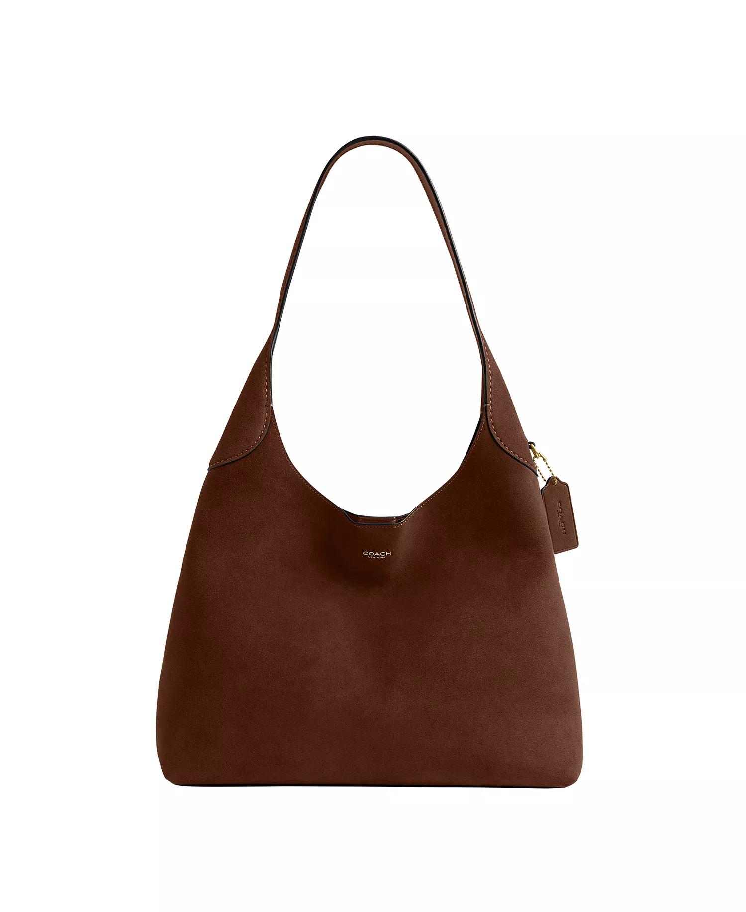 Brown Suede Hobo Bag