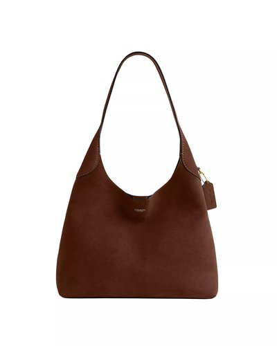 Braune Hobo-Bag aus Veloursleder