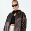 Oversized Brown Leather Jacket