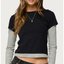 Black Layered Crop Tee
