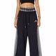 Navy Wide-Leg Track Pants