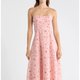 Pink Floral Midi Dress