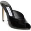Schwarze Lack-Mules mit Peeptoe