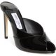 Schwarze Lack-Mules mit Peeptoe