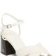 White Block-Heel Sandals