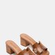 Brown Buckle Heeled Sandals