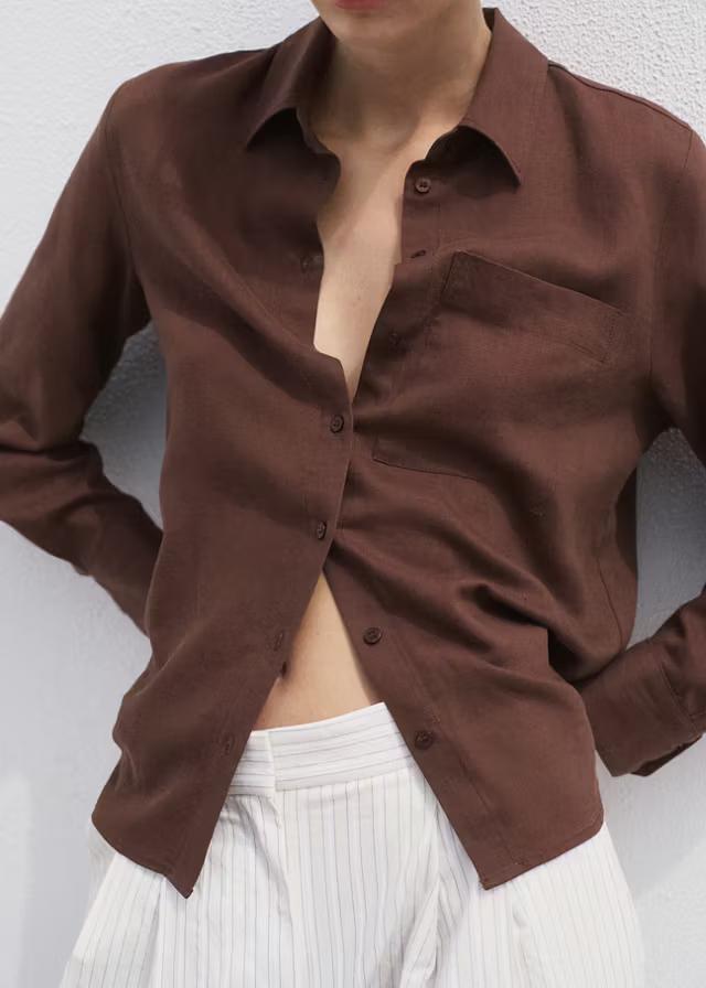 Brown Button-Down Shirt