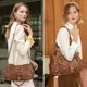 Brown Multi-Buckle Shoulder Bag