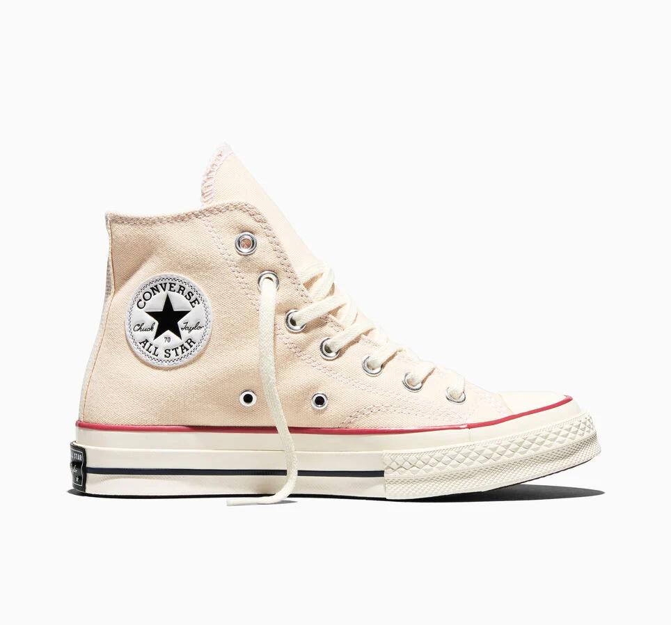 Cream High-Top Canvas Sneakers