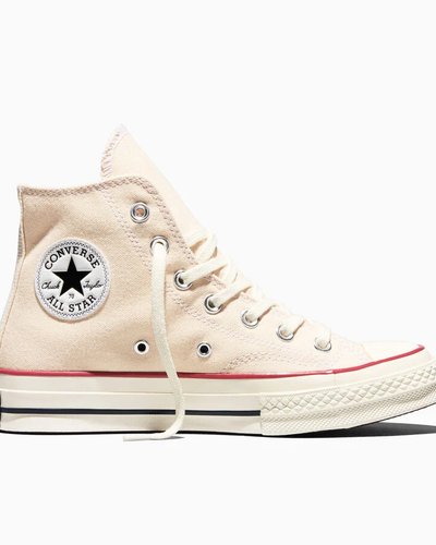 Cream High-Top Canvas Sneakers