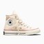 Cream High-Top Canvas Sneakers