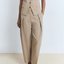 Beige Bundfaltenhose