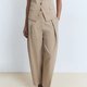 Beige Bundfaltenhose