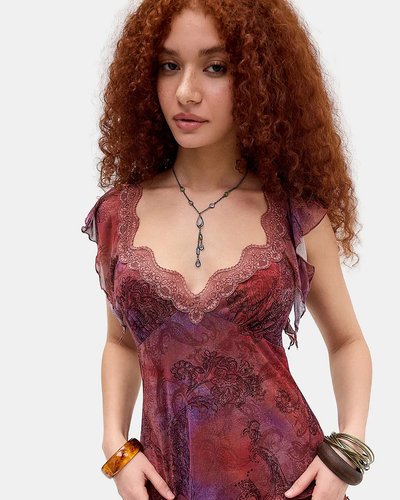 Burgundy Lace Camisole