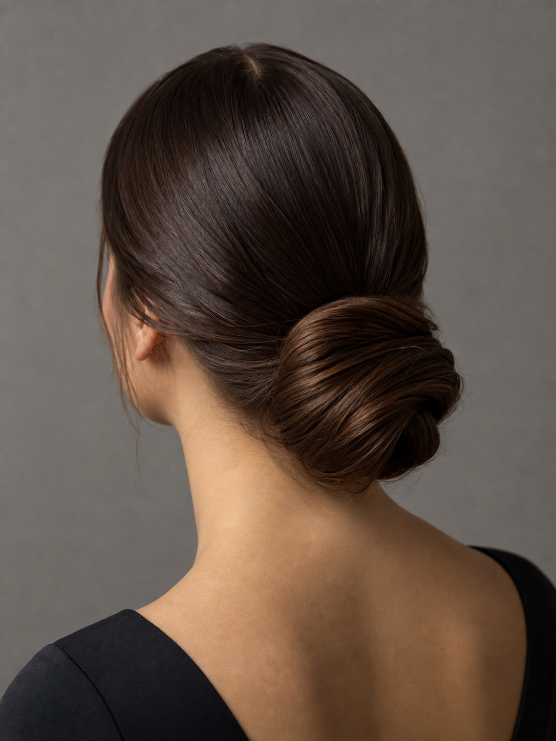 Polierter tiefer Chignon