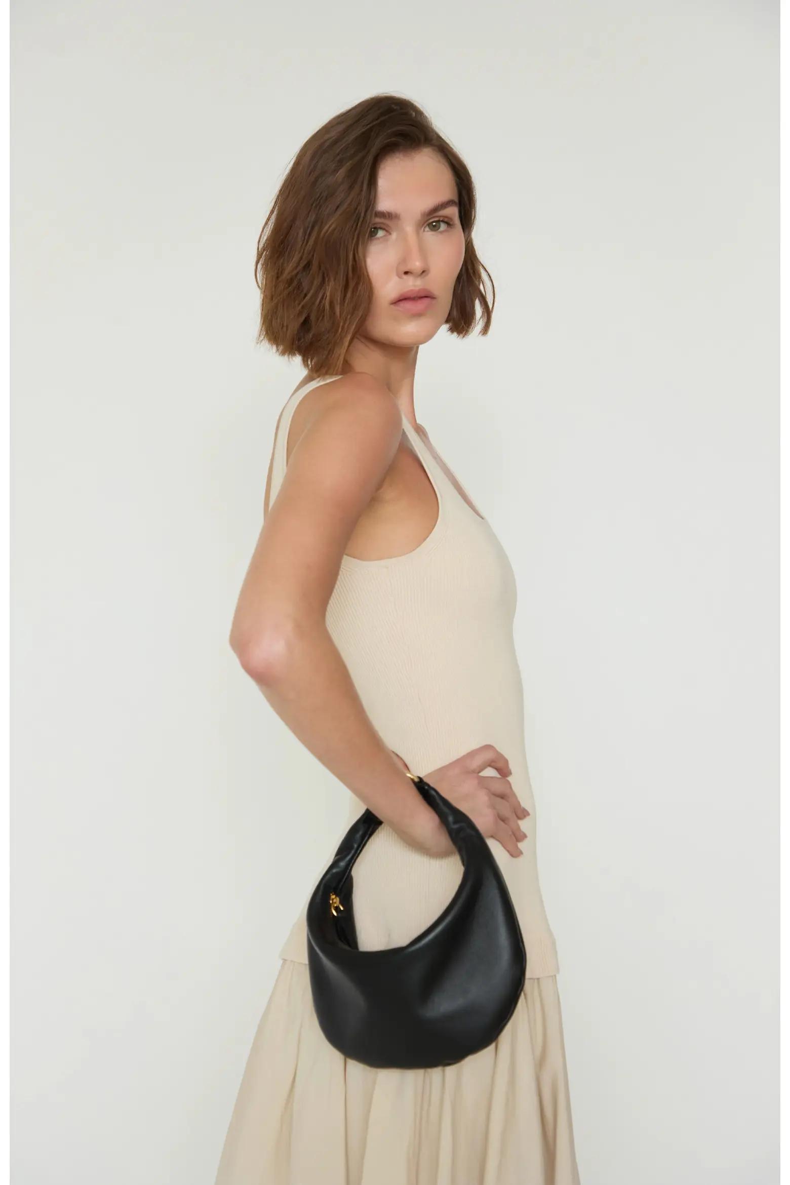 Black Crescent Shoulder Bag