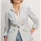 Light Grey Double-Breasted Blazer
