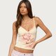 Pastel Graphic Lace-Up Cami