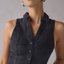 Black Button-Front Vest